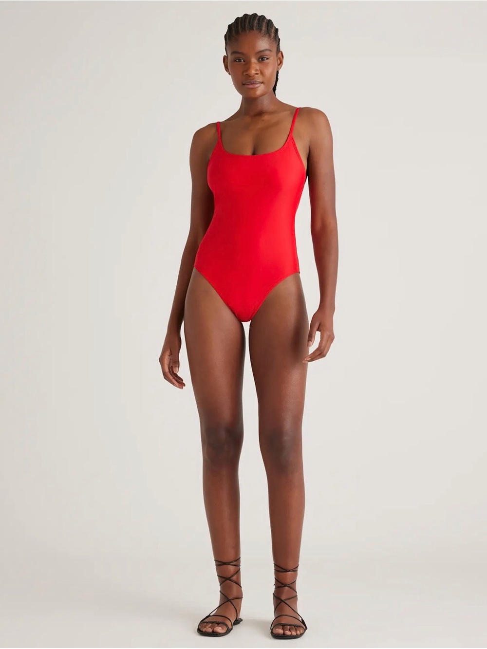 Quince Italian Cami One-Piece Swimsuit NWT size Small Cherry Red
